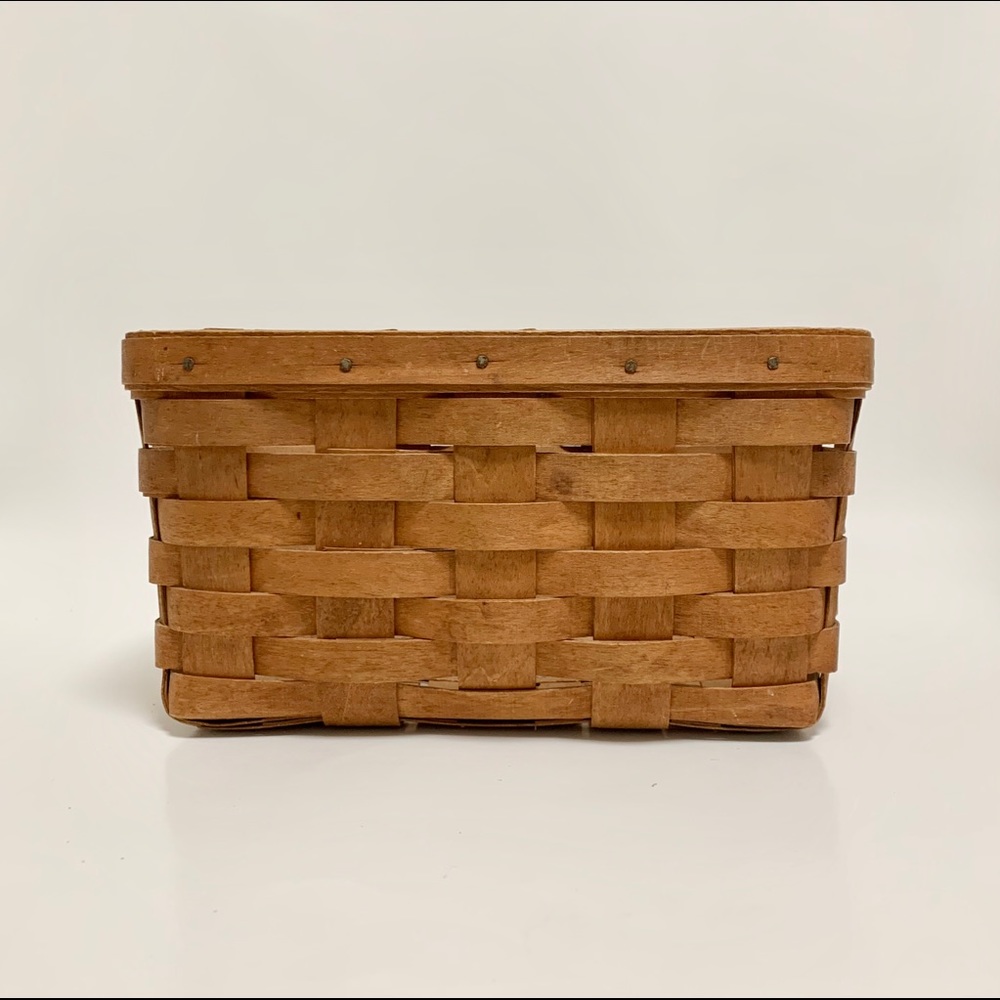 Vintage Longaberger Leather Handle Hanging Basket